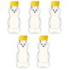 240ml Plastic Bear Honey Bottle Jars Empty Honey Squeeze Container with Flip-lid Reusable Bear Shaped Juice Bottle for Syrup Sauce Storing Dispensing