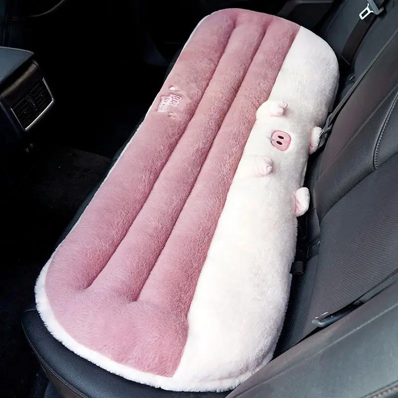 Car Cushion Winter Plush Car Seat Cushion Cute Car Seat Cover Cartoon Waist Cushion To Keep Warm Seat Pad Accessories
