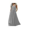 Dresses For Women Summer R-Neck Casual Sleeveless A Line Maxi Dress With Pockets