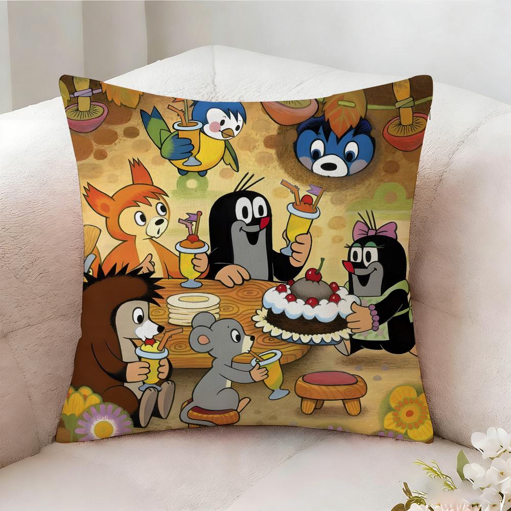 The LLittle Mole Anime Pillow Case Pillowcase Doublesided Printed Sofa Cushion Bedroom Headboard Pillow