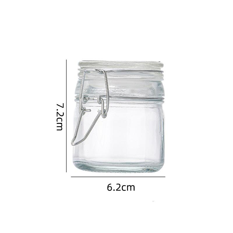 50/100ml Glass Bottle Sealed Storage Jar with Buckle Airtight Locking Lid Big Mouth Kitchen Bottles for Coffee Beans Fruits Nuts
