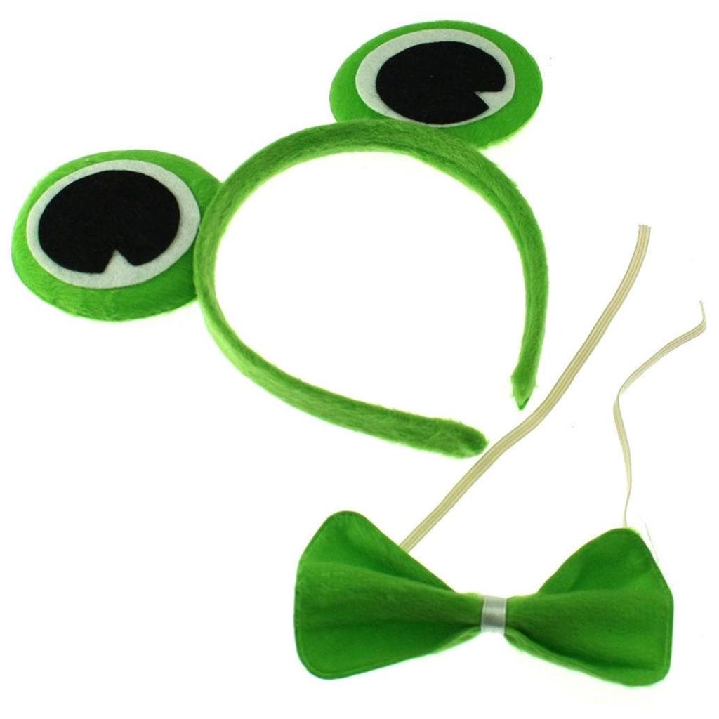 Frog Headband Bow Tie Spring Meadow Set