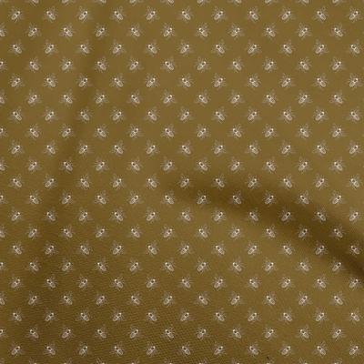 Bavlněná Lněná Hnědá Látka Tečky & Včela Pro Patchwork Tisk Šicí Látka Na Metry 40 Palců