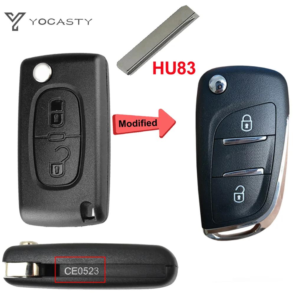 Yocasty Modified Remote Car Key Shell Flip Case For Citroen C2 C3 C4 C5 Berlingo For Peugeot 207 307 308 407 607 Hu83 Va2