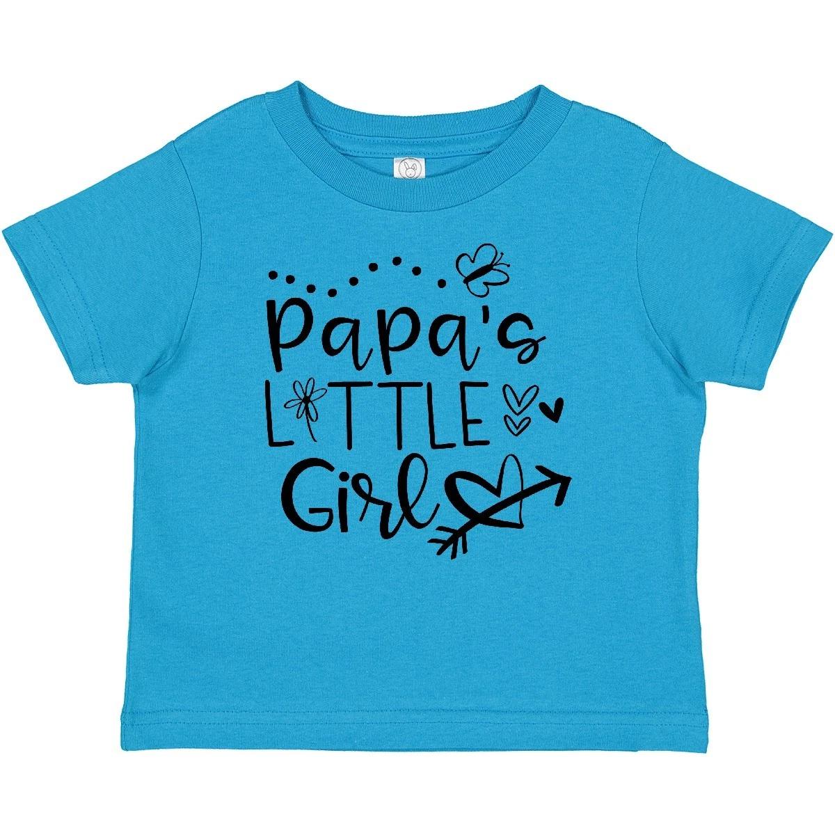 Inktastic Papa s Little Girl With Hearts Flower And Butterfly Baby T-Shirt Day 130