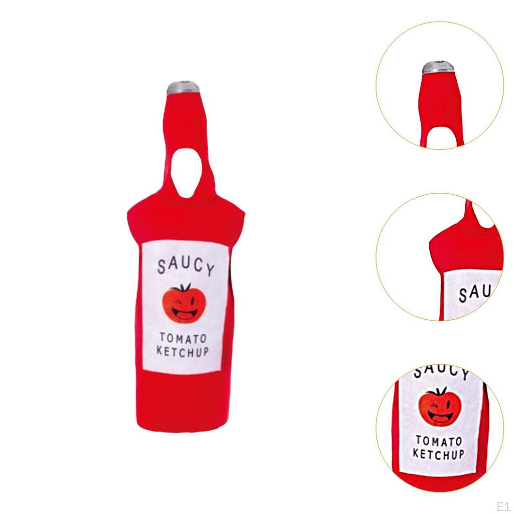 Ketchup Kostyme Halloween Morsom Cosplay for Fest Bursdager Gave Sceneopptreden
