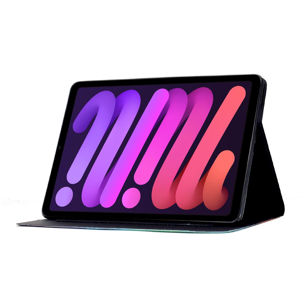 For iPad Mini (2024)/(2021) Case Colorful Pattern Painting Card Slots Stand Leather Tablet Cover with Auto Sleep/Wake