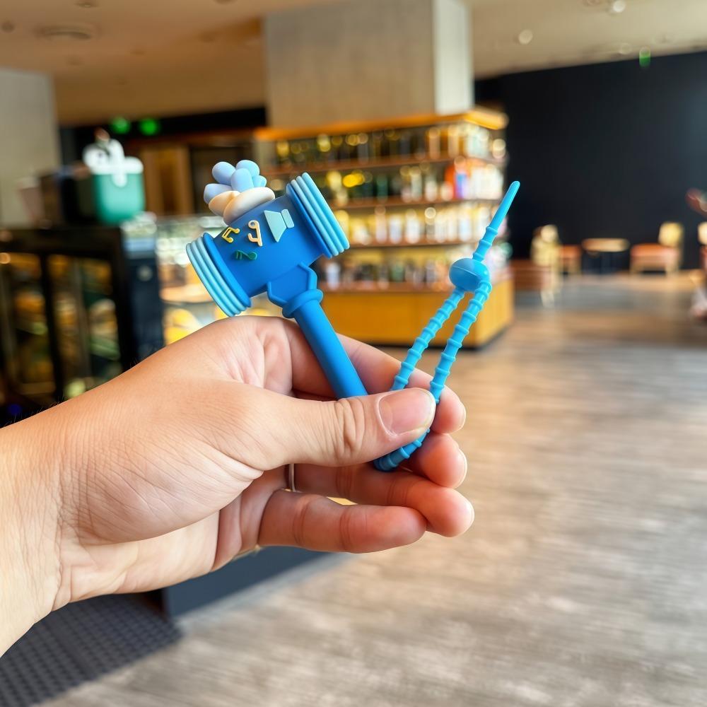 Cute PVC Sound Hammer Keychain Bag Pendant Noise Making Hammer Squeaky Hammer Pendant Collection
