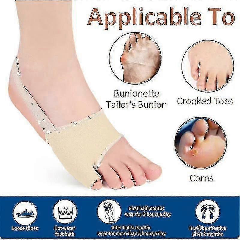 2pcs Tailor Bunion Corrector Pads Splint For Bunion Pinky Toe Relief Toe Straightener Little Toe Separator With Anti-slip