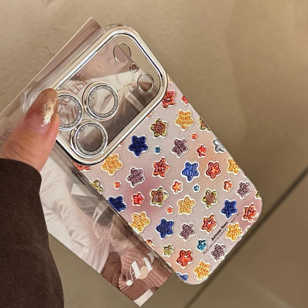 Creative Colored Star Phone Case Compatible with iPhone 16, iPhone 17, and iPhone 17 Pro Max