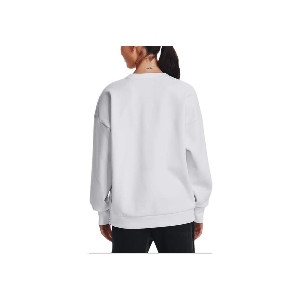Under Armour Letter Print Training Comfortable Loose Long Sleeve Sweatshirt Women sweatshirt White 1374465-100