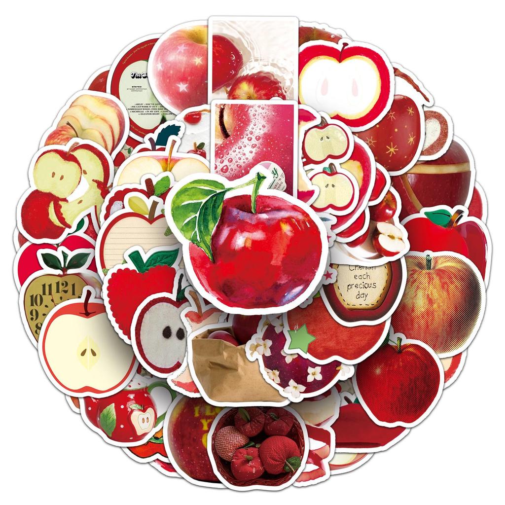 50 Sheets of Cute Fresh Graffiti Stickers: Apple-Inspired Decor for Mobile Phones