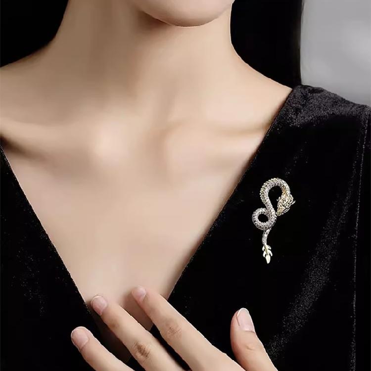 Unique Dragon Pin Brooch Jewelry Fashionable Brooch Badge Adornment for Suits