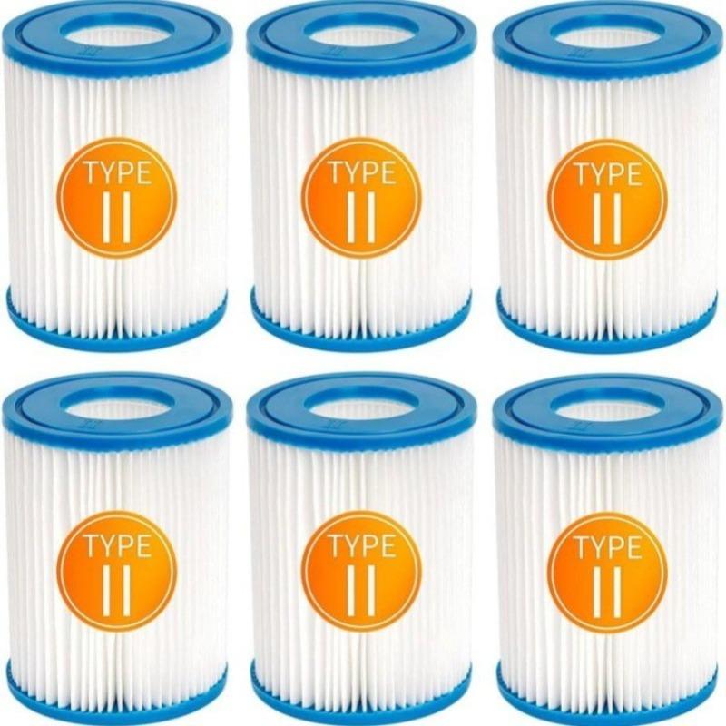 Confezione da 6 Cartucce Filtro Piscina Tipo II Compatibili con 58385E 58094 Sostituzione Filtro Pompa Piscina per Piscina Gonfiabile