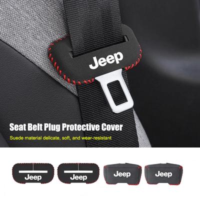 2Pcs Car Safety Belt Plug Protective Covers Auto Accessories For Jeep Grand Cherokee Wrangler JK Gladiator Compass Renegade Patr Blhn8