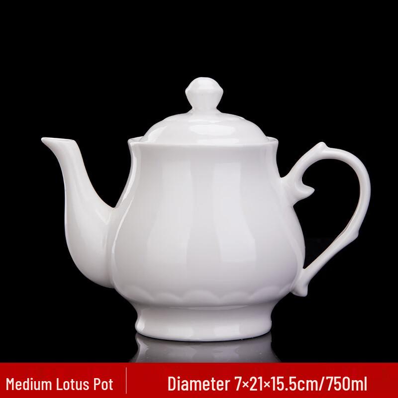 

Hanyou Pure White Ceramic Lotus Teapot