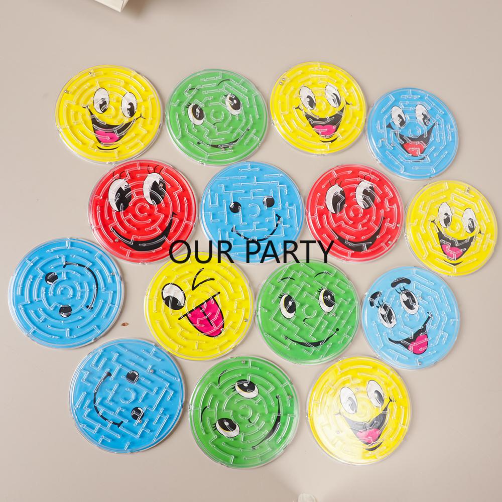 

12Pcs Cartoon Smile Face Beads Ball Maze Toys for Kids Birthday Party Favors Baby Shower Halloween Party Gift Pinata Fillers