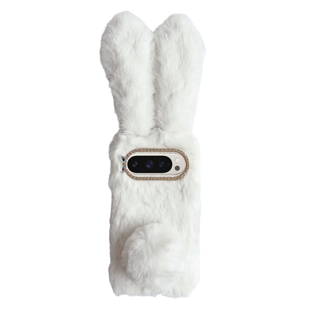 For Google Pixel 10/Pixel 10 Pro Case Plush Cute Bunny Winter Fluffy TPU Phone Cover