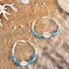 1011 Ocean Resort Wind Starfish Shell Bracelet, Daisy Rainbow Print Hand Rope Tide