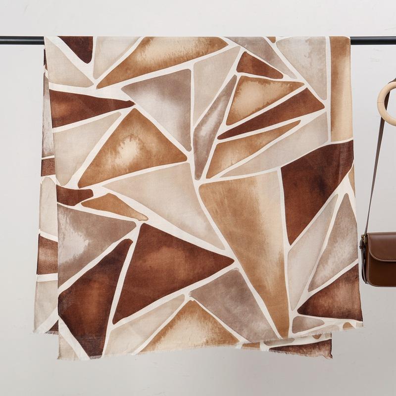 

Triangular skin-friendly velvet skin-friendly and warm imitation cashmere printed scarf geometric simple and versatile shawl 88*180cm хакі