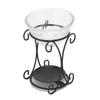 Elegant Scent Burners Essential Oil Diffuser With Crystal Glass Dish and Iron Stand Candle Melter For Home Decoration