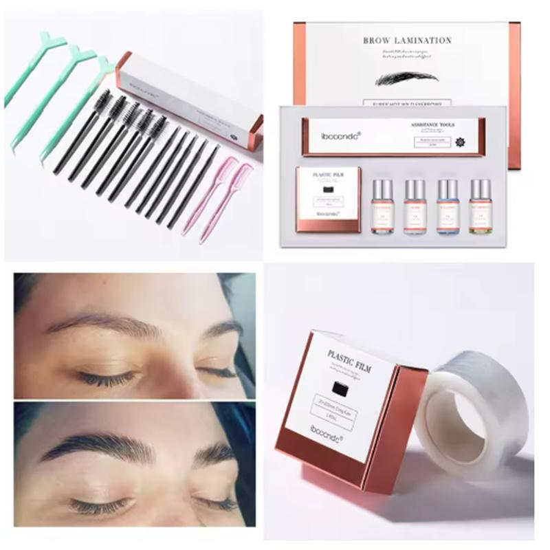 Sada na permanentní zvednutí obočí, lifting obočí, laminaci obočí s potravinářskou fólií, výživou a permovací lotion s keratinem pro domácí použití