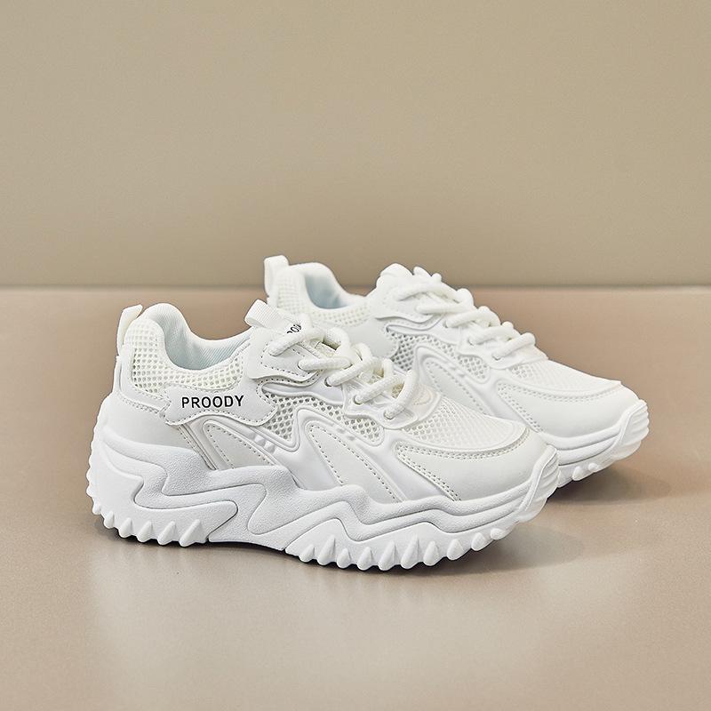 

Летние повседневные женские кроссовки на массивной платформе, кроссовки из дышащей сетки на шнуровке, женские легкие нескользящие прогулочные туфли, теннисные кроссовки 40 белый