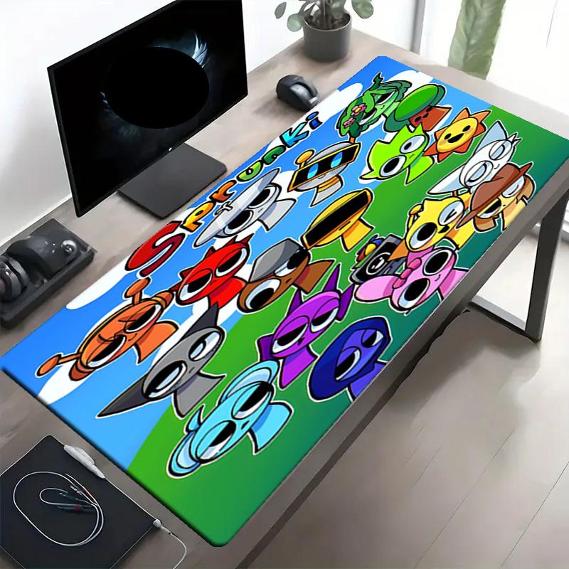 Sprunki Game Print Mouse Pad, Anti‑Slip Desktop Keyboard Mat, for PC Laptop Gaming Working Daily Use, Cool Festival Surprise Gift