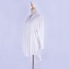 Cubierta de traje de baño para mujer Vestido de playa Túnica de algodón Blanca Botones Camisa casual de verano Ropa de baño