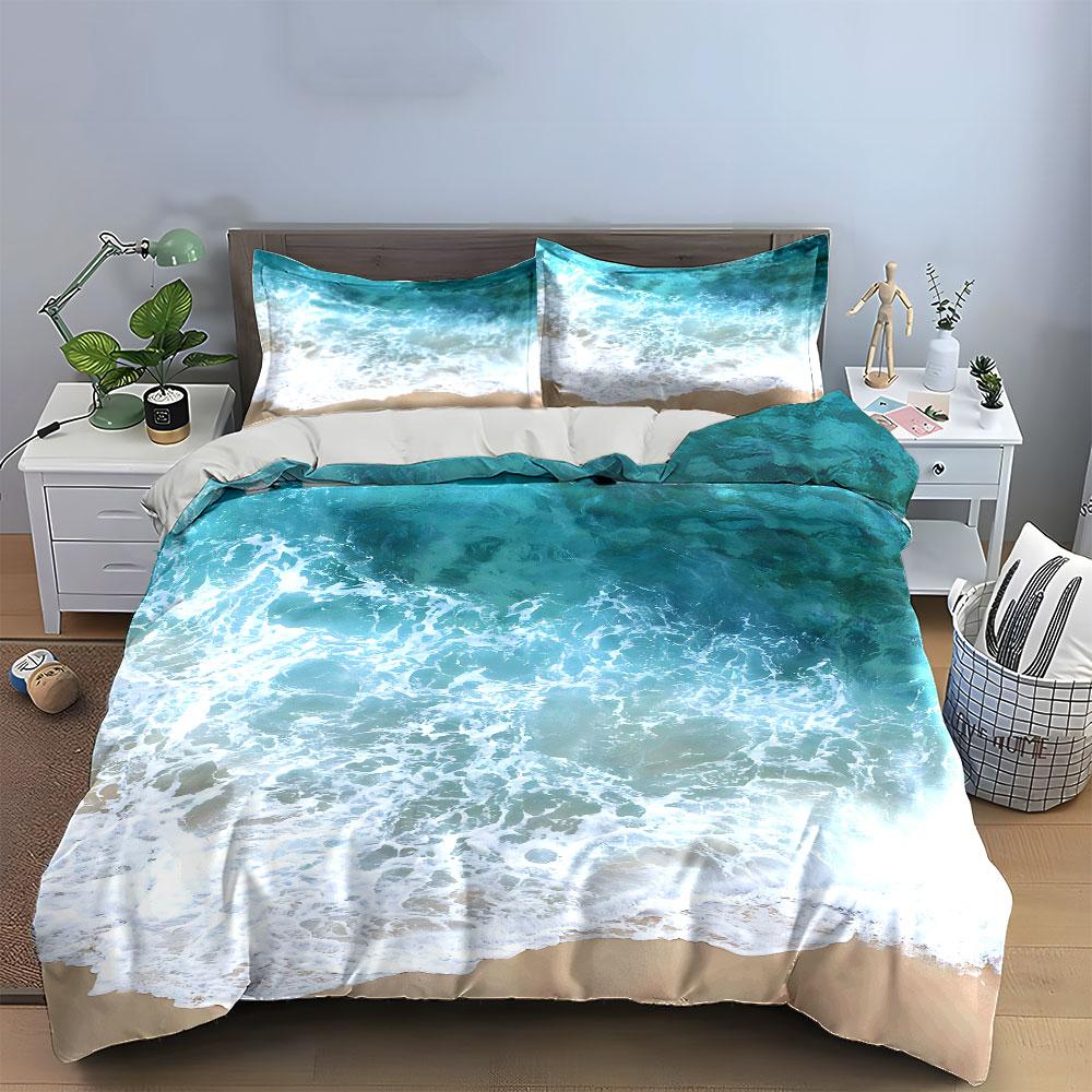 Beach-Themed Three-Piece Decoration Set Multiple Sizes Kid'S And Adults' Bedroom Exquisite 3Pc Bedding Set, Gift