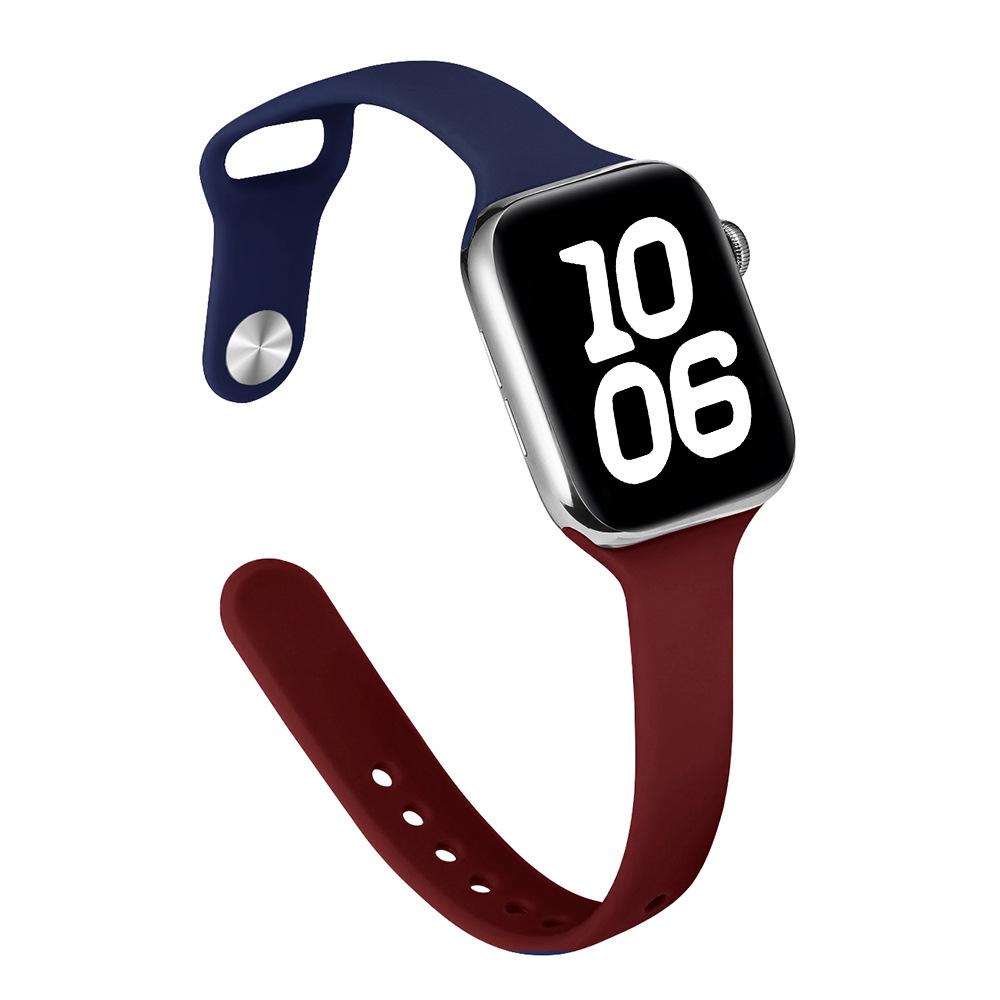 Slim Waist Silicone Watch Strap for Apple Watch Series 1-12, Ultra 1-3, SE3