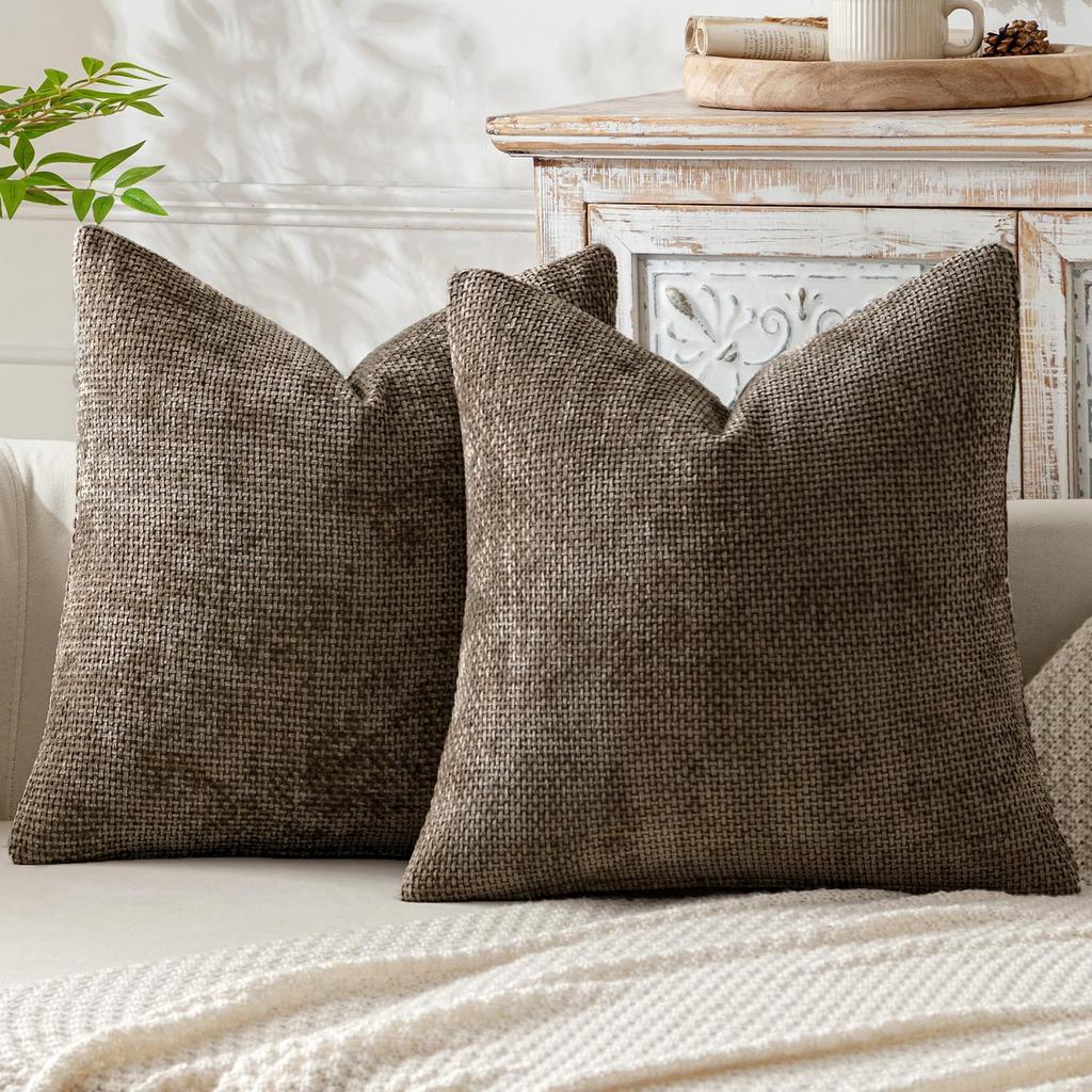 Dunkelgrüne Chenille-Kissenhülle 45 x 45 cm Moderne Zierkissenhülle Sofa Schlafzimmer Dekorative Kissenhülle Bauernhaus Kreuzkissen