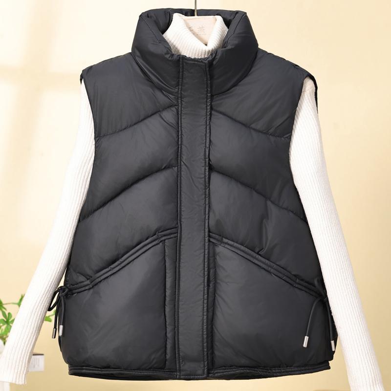 

Fashion Warm Vest Woman Sleeveless Parka Casual Thick Winter Women s Jackets L чорний