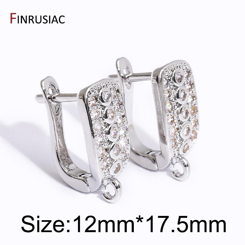 

Multi Styles 18K Gold Plated Brass Inlaid Zircon Earring Hook Clasps For Women Wedding Shvenzy Earrings Making Findings 1 pair