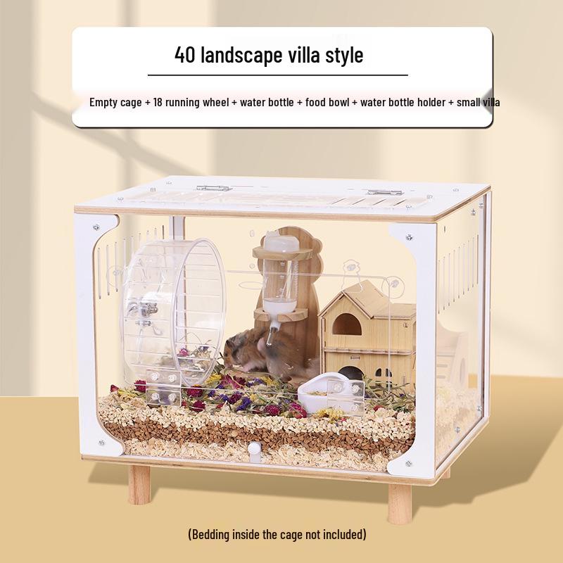 JiaKa Transparent Acrylic Hamster & Hedgehog Cage Villa, 60cm for Budgerigar Breeding