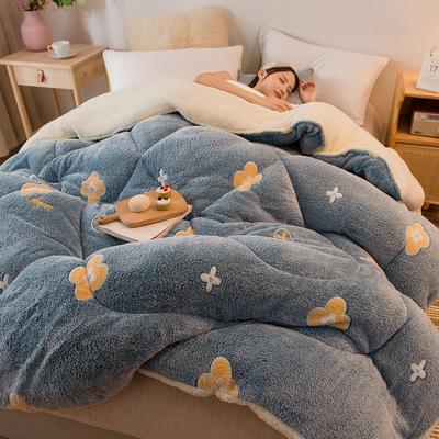 Blanket Bedspread Quilt Blanket Snow Fleece Winter Quilt Thicker Warmth Winter Student Dormitory Single Double Quilt Lamb Velvet Quilt