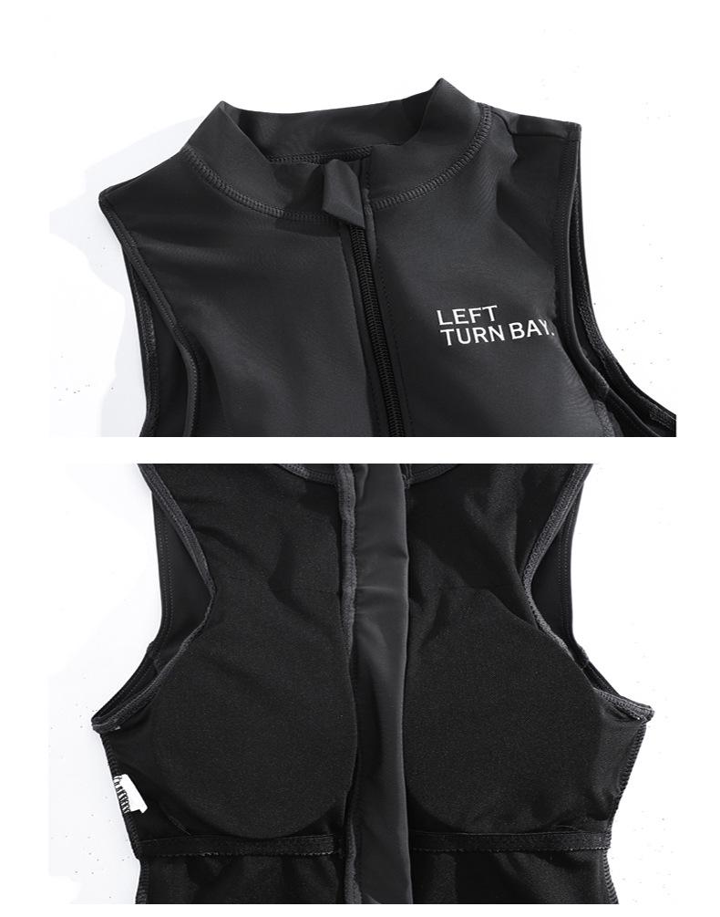 2026 Plus Size Sleeveless Racing Swimsuit with Zipper