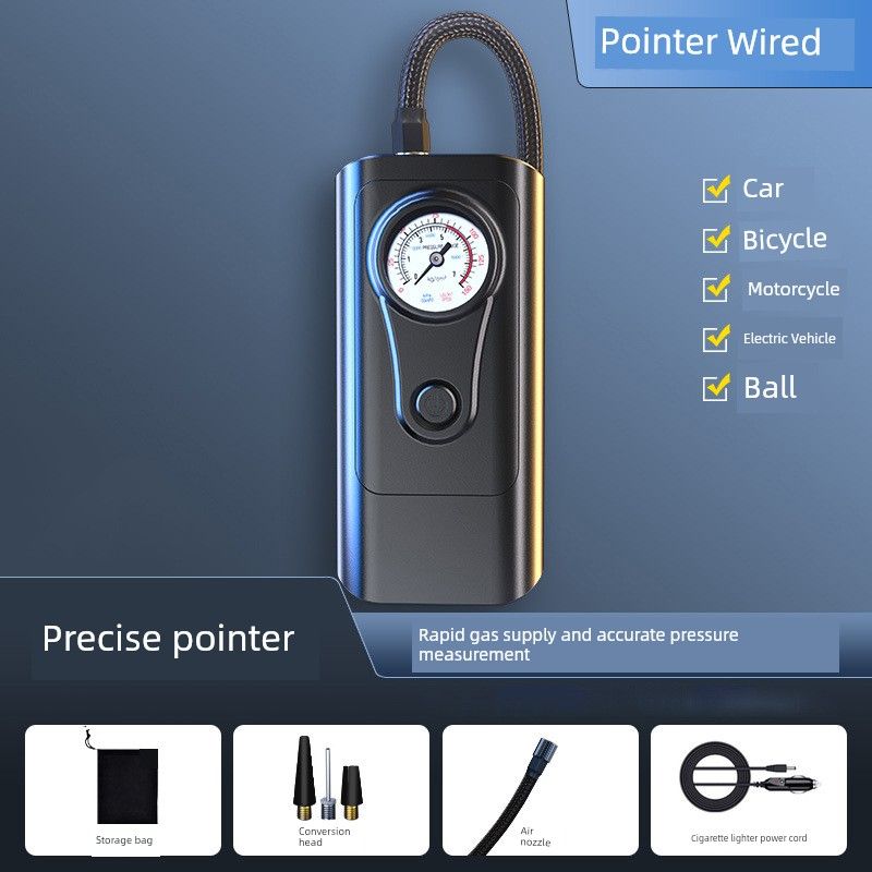 Vehicle Air Pump-Type Tire Air Pump Car Wireless Electric Tire Pump Air Pump Car Air Pump Wired Pointer Model-1901 Model