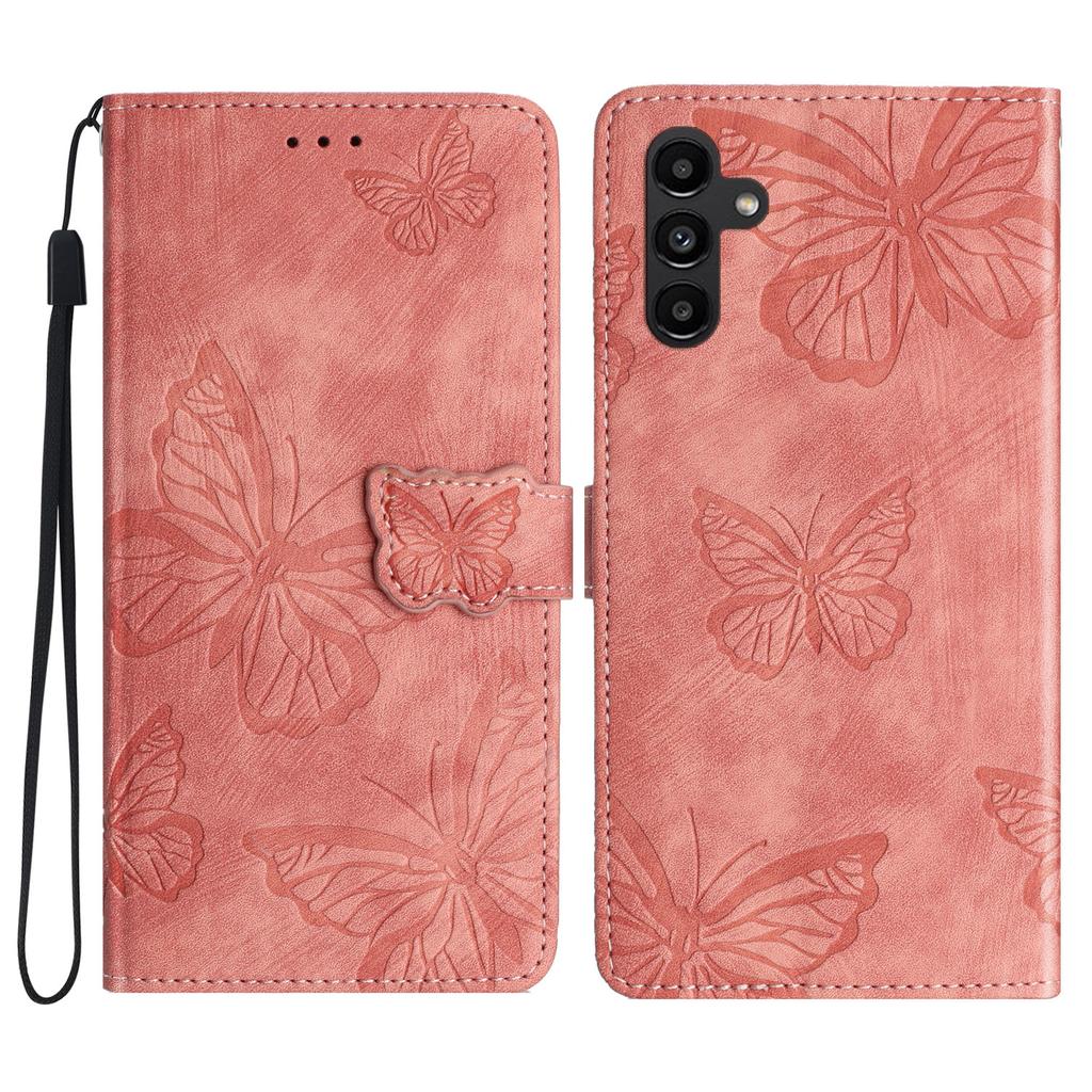 For Samsung Galaxy S24 FE Case PU Leather Wallet Flip Phone Cover Butterflies Imprinted