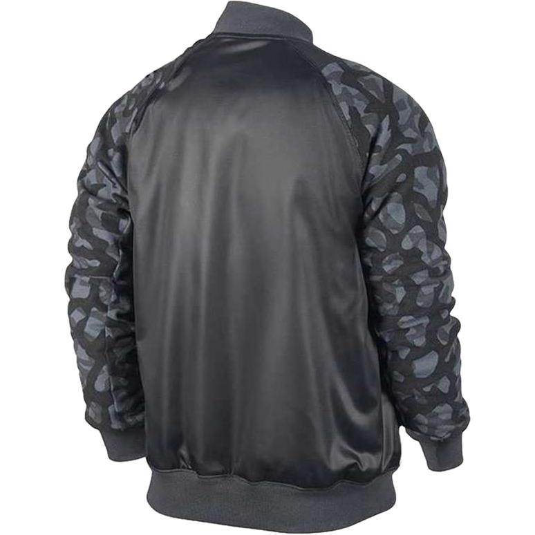Jordan Solid Color Print Logo Stand Collar Zip-Up Casual Sports Jacket Men Jackets Black 716847-021
