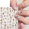1pcs 5D Cute Pink Santa Claus Snowman Reindeer Nail Stickers Xmas Candy Cane Snowflakes Nail Decals Self Adhesive Nail Decor Y2@