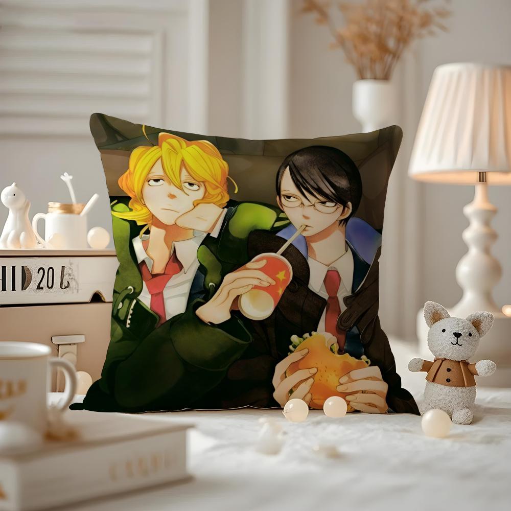 Anime DDoushisei Cushion Cover Antidustmite Pillowcase Invisible zipper silky short plush Sofa cushion cover