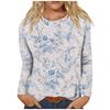 Damenmode, lässig, mit Blumenmuster, Rundhalsausschnitt, langärmeliges Pullover-Oberteil