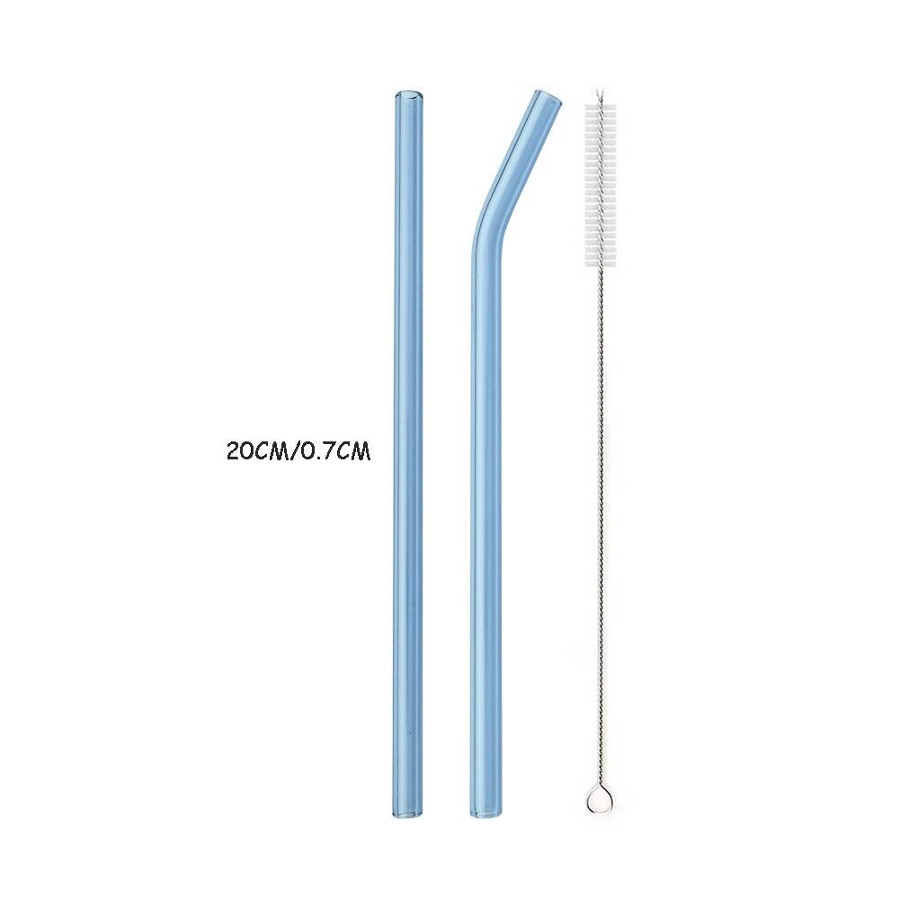 3Pcs High Borosilicate Glass Straw Colors Reusable Drinking Straw Set Eco Friendly Cocktails Bar Accessories Straw with Brush