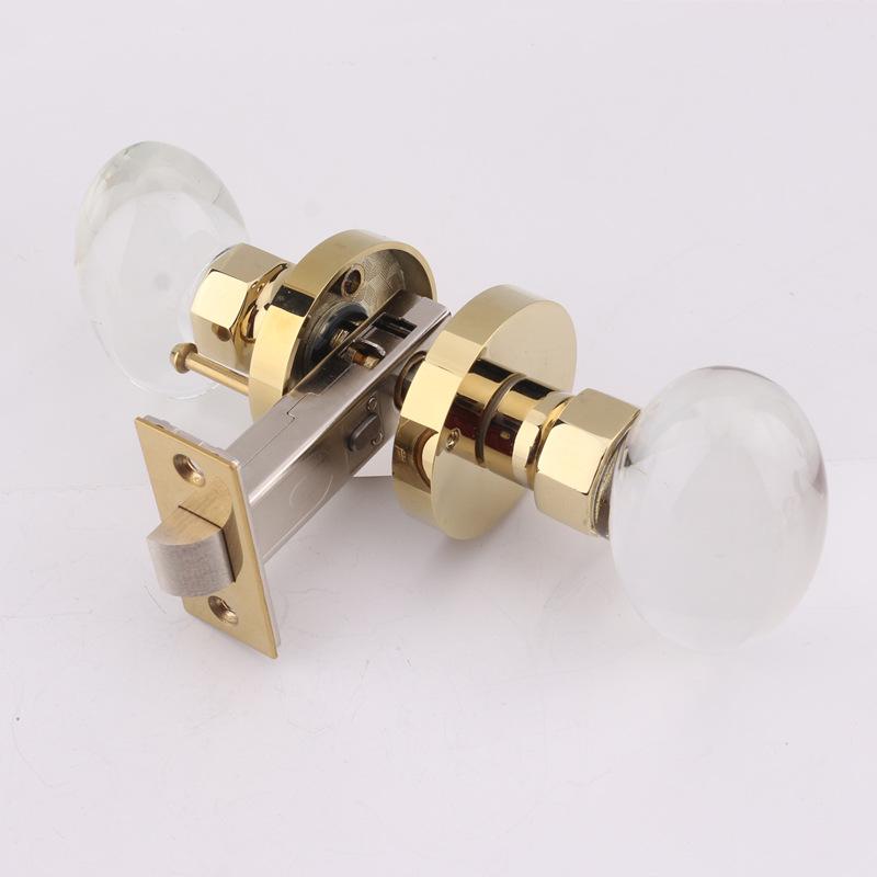 Crystal Glass Spherical Lock Bathroom Door
