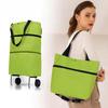 Bolsa de compras plegable con ruedas, bolsa grande de tela reutilizable, bolsa de mano de tela ecológica, bolsa de supermercado para carrito de compras