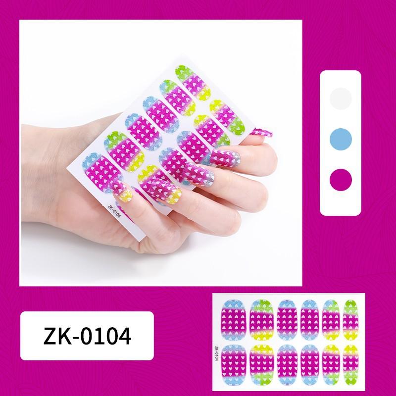 12-finger White No-Bake Nail Decal Fully Coated with Waterproof Long-lasting Nail Patch Simple Wind Nail Polish Adhesive