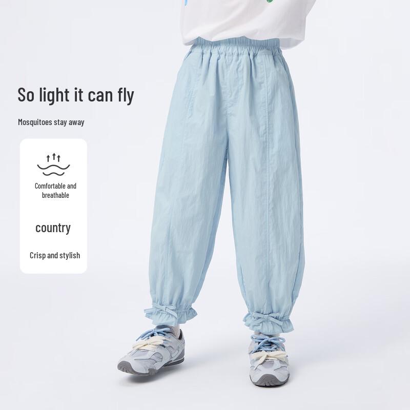 

Xiaoyinman Girls Breathable Anti-Mosquito Cuffed Pants with Bow Detail 140