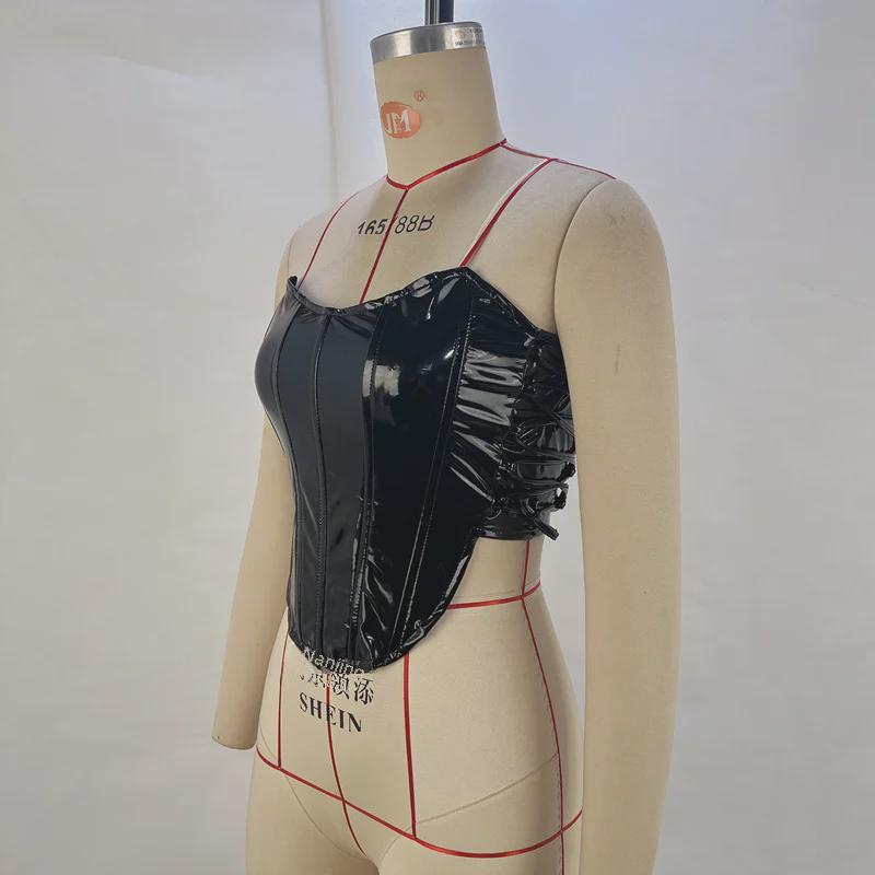 2024 Frühjahr/Sommer Tube-Top mit metallischen Trägern: Sexy Korsettweste im europäischen und amerikanischen Stil für Damen