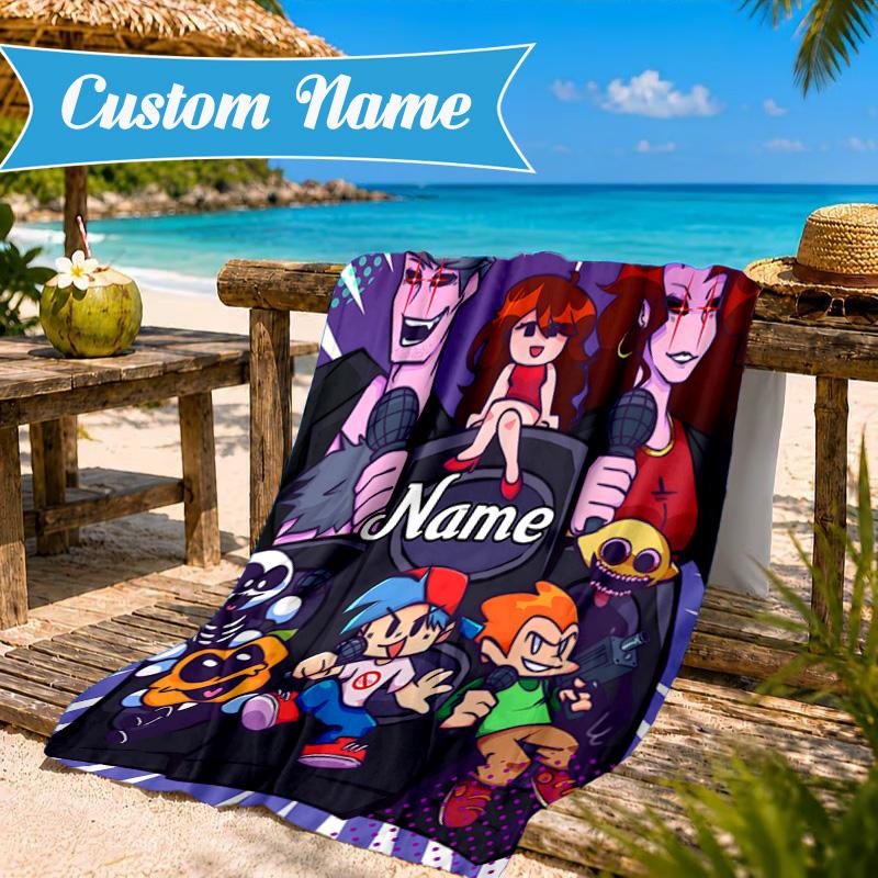 Custom Name Friday night Beach Towel Microfiber Beach Towel, Lightweight and Quick-Dry, for Summer Travel, Swimming Pool Gift